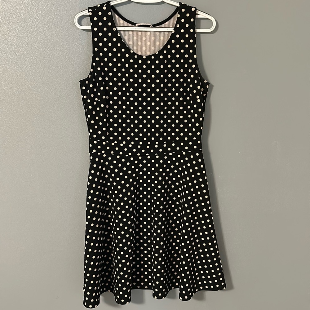 Black/white polka dot dress